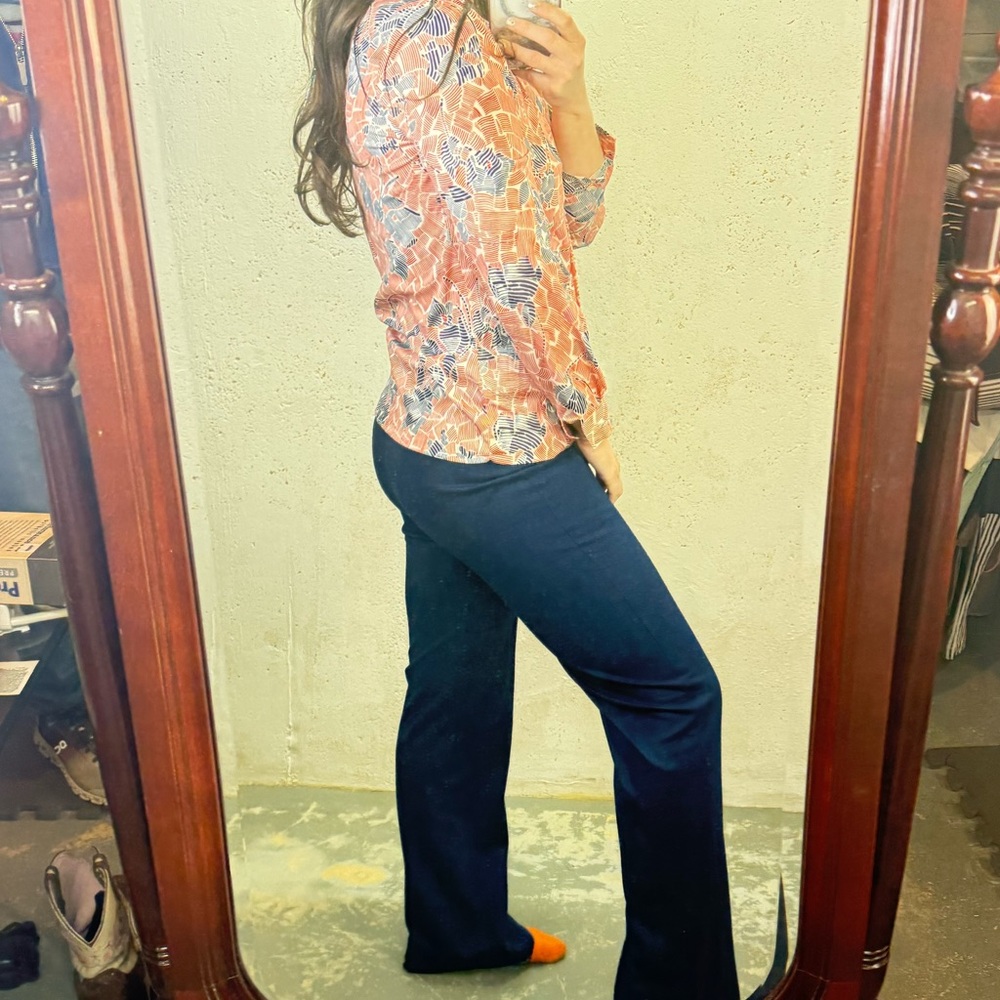 Vintage 1970s Two Piece Leisure Set By Legends Orange and Navy Blue Size Medium - Picture 5 of 13